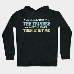 I Was Wondering Why The Frisbee Was Getting Bigger... Then It Hit Me Hoodie